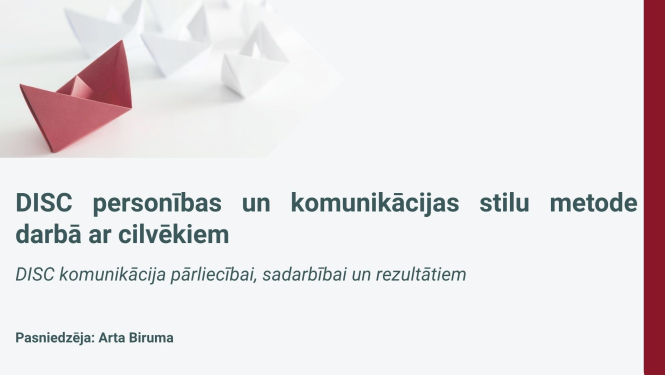 DISC personības un komunikācijas stilu metode darbā ar cilvēkiem