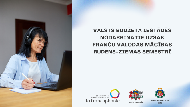dekoratīva bilde ar sievieti ar austinām sēžot pie datora