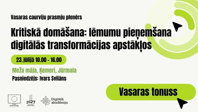 Kritiskā domāšana lēmumu pieņemšana digitālās transformācijas apstākļos