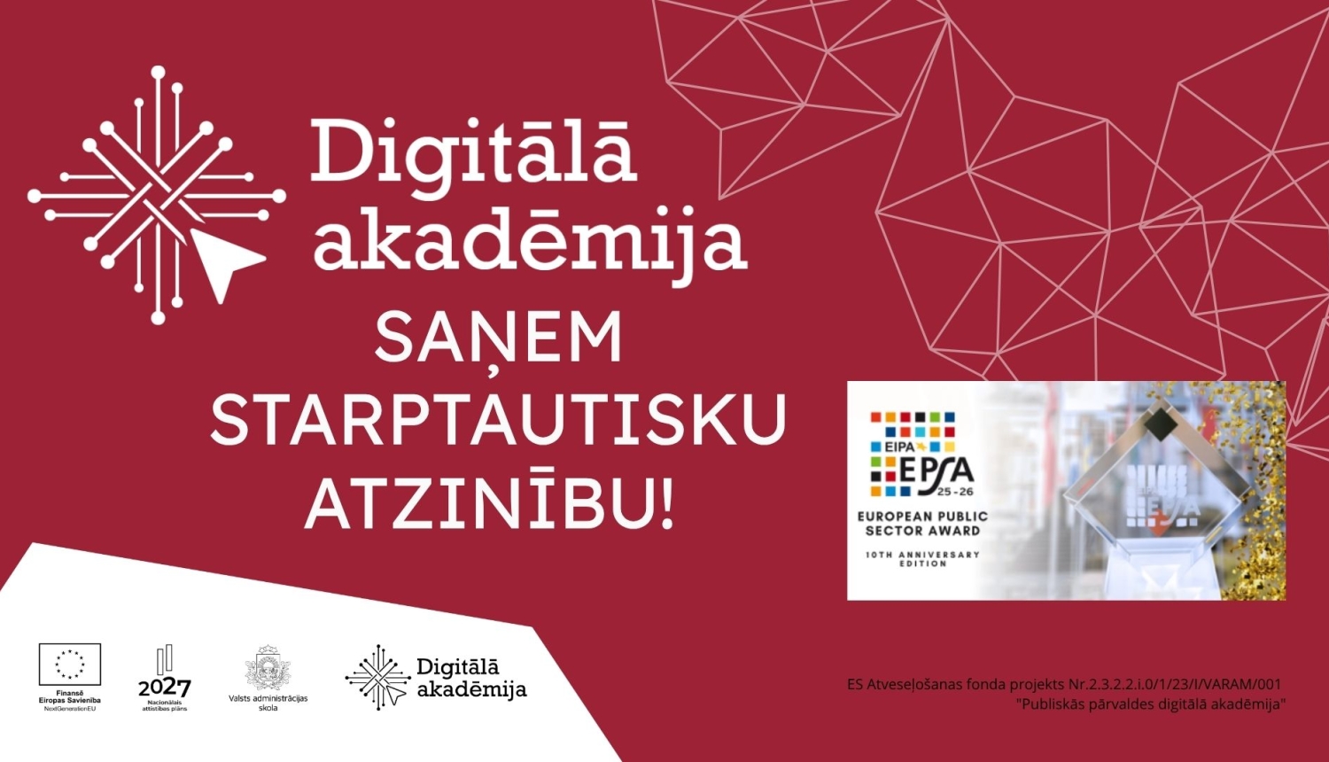 saņem starptautisko atzinību