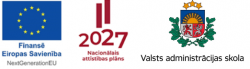 Atveseļošanās fonda logo un Valsts administrācijas skolas logo
