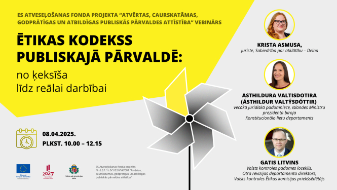 Vebinārs  “Ētikas kodekss publiskajā pārvaldē: no ķeksīša līdz reālai darbībai”