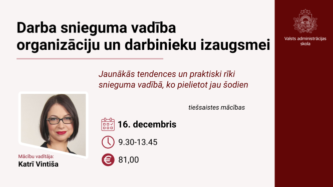 Attēlā uzraksts Darba snieguma vadība organizāciju un darbinieku izaugsmei