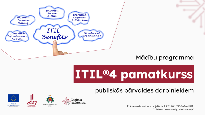 Mārību programma "ITIL®4 pamatkurss" publiskās pārvaldes darbiniekiem