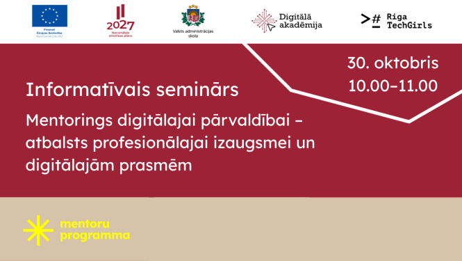 Informatīvais seminār par mentoru programmu 30. oktobrī