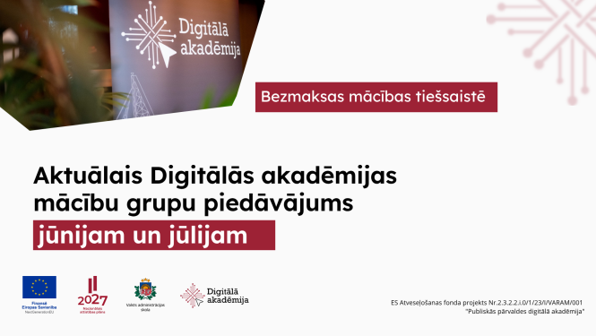 DA mācības jūnijam un jūlijam