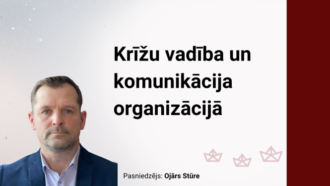 Attēlā uzraksts Krīžu vadība un komunikācija