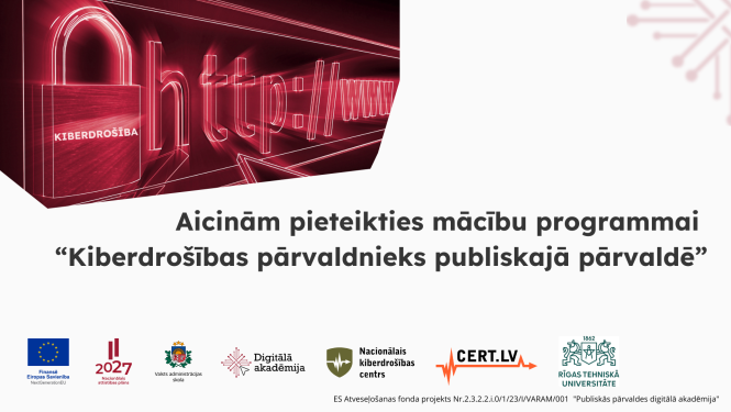 Aicinām pievienoties mācību programmai kiberdrošības pārvaldnieks publsikajā pārvaldē