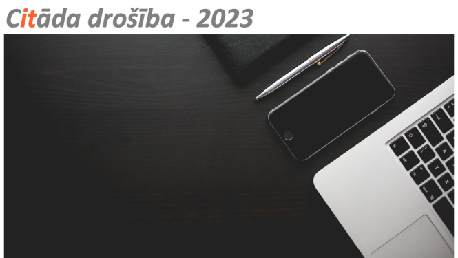 Uzrakst Citāda drošība - 2023, dators