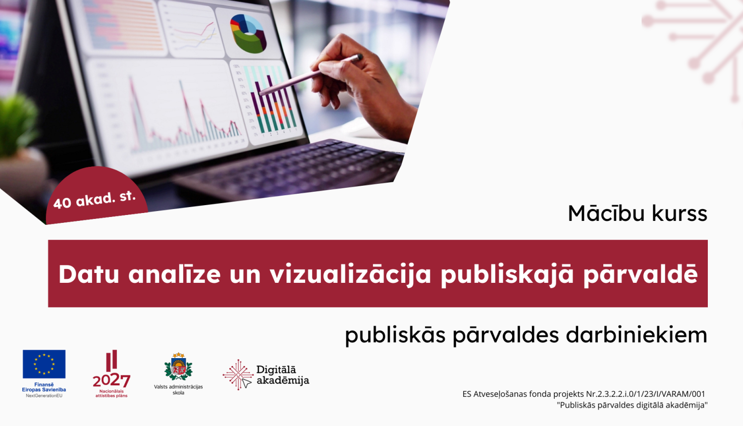 Aicinām pieteikties mācībām Datu analīze un vizualizācija publiskajā pārvaldē