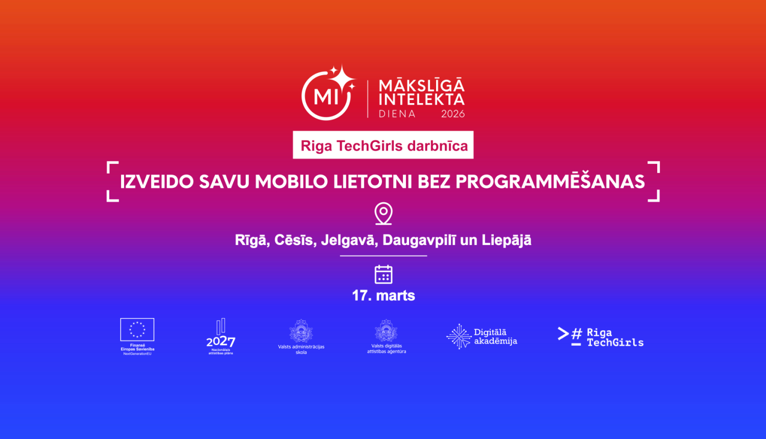 Izveido savu mobilo lietotni bez programmēšanas – darbnīca Mākslīgā intelekta dienā