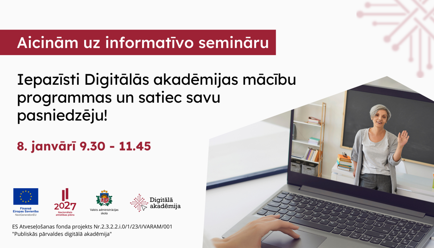 Iepazīsti Digitālās akadēmijas mācību programmas un satiec savu pasniedzēju