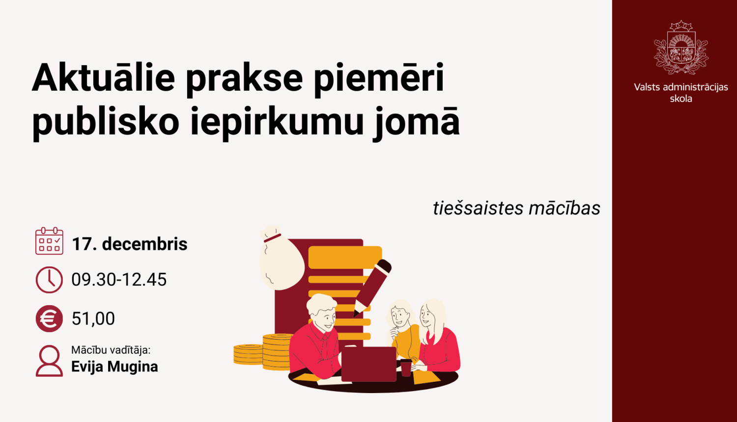 Attēlā uzraksts Aktuālie prakses piemēri publisko iepirkumu jomā