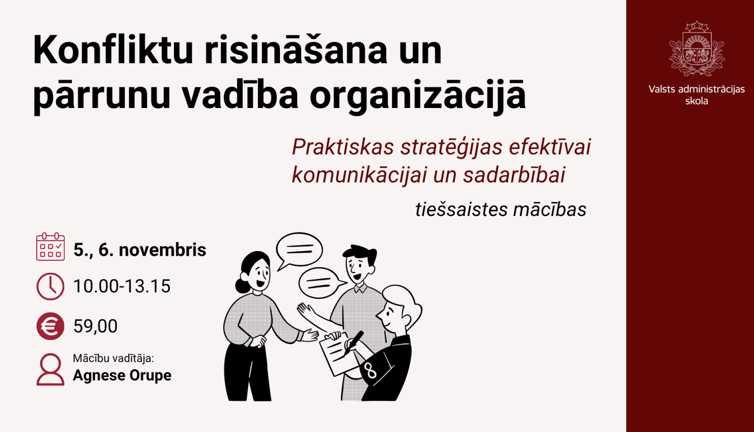 Attēlā uzraksts Konfliktu risināāna un pārrunu vadība organizācijā
