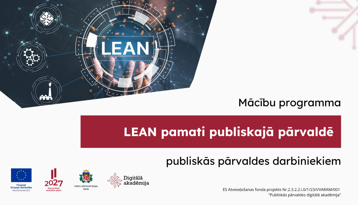 Mācību programma "LEAN pamati publiskajā pārvaldē"