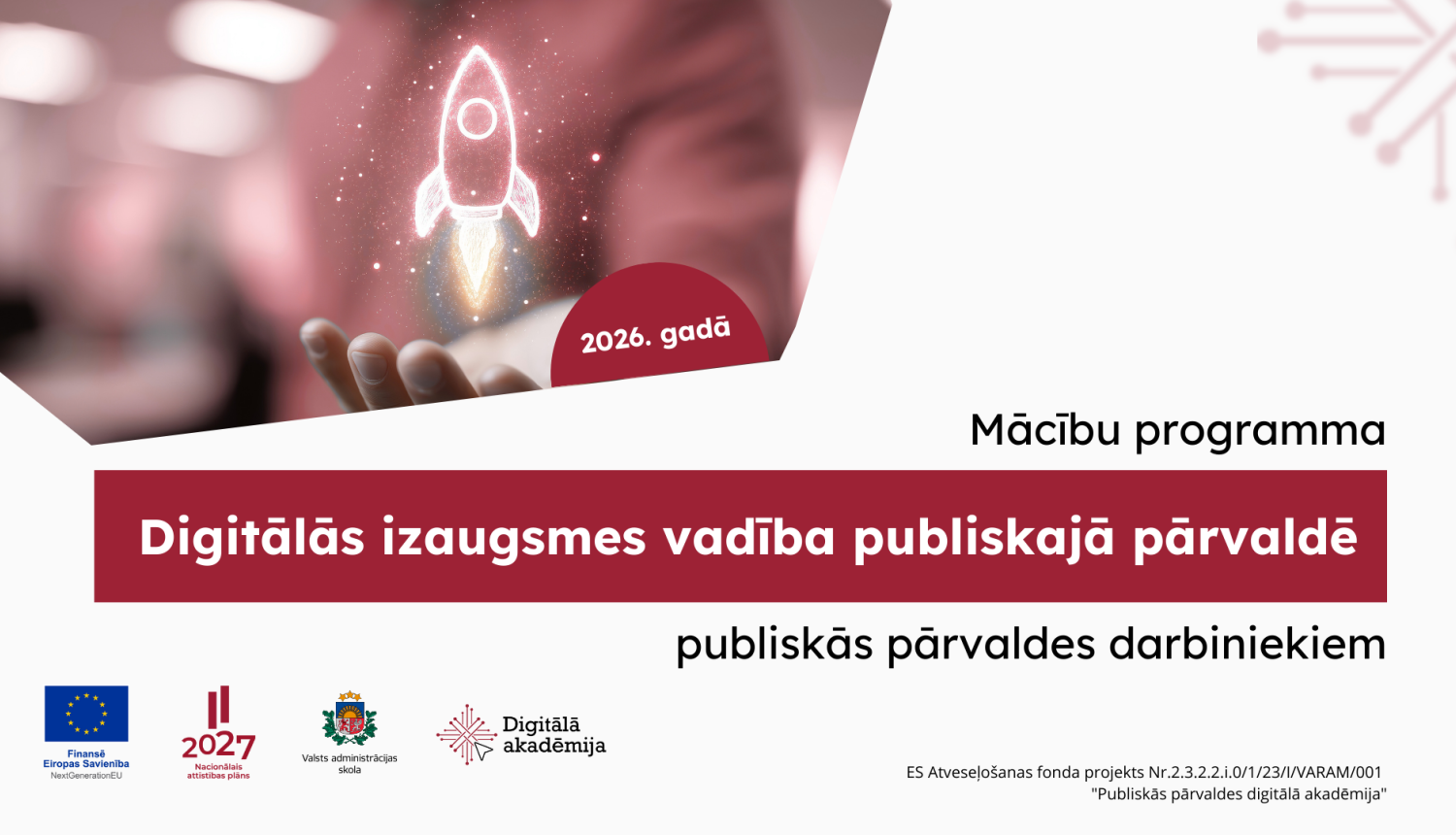 Mācību programma "Digitālās izaugsmes vadība publiskajā pārvaldē"