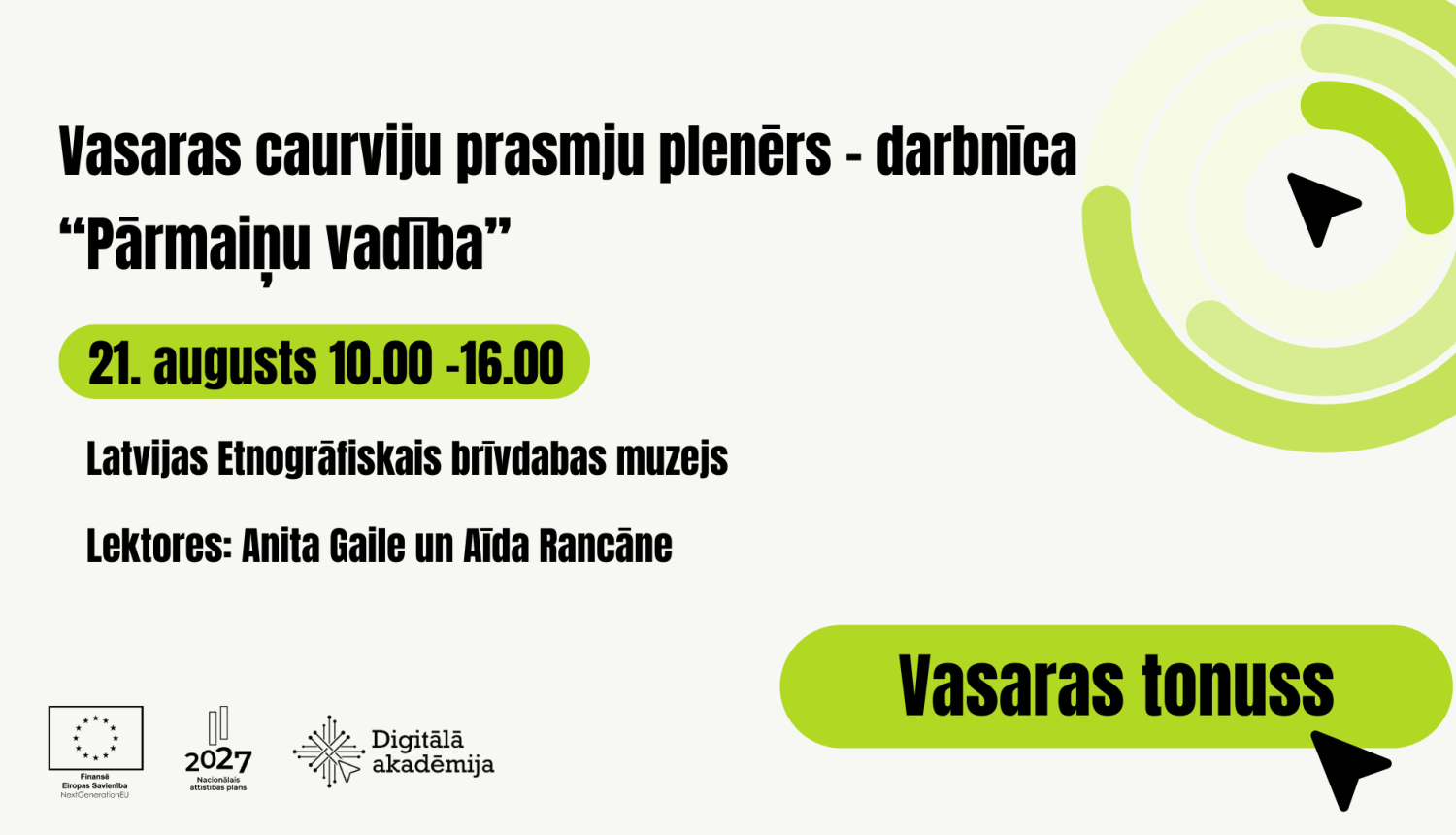 Pārmaiņu vadība 21. augusts 10.00-16.00